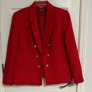 Jones New York Women's Scarlet Blazer with Gold Buttons